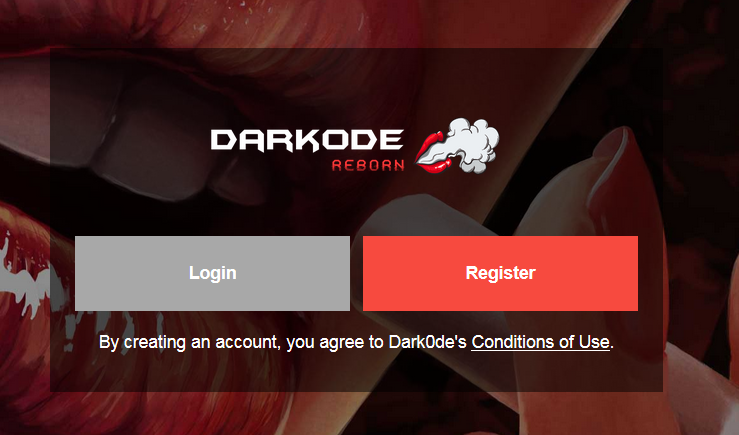 Dark0de market login page