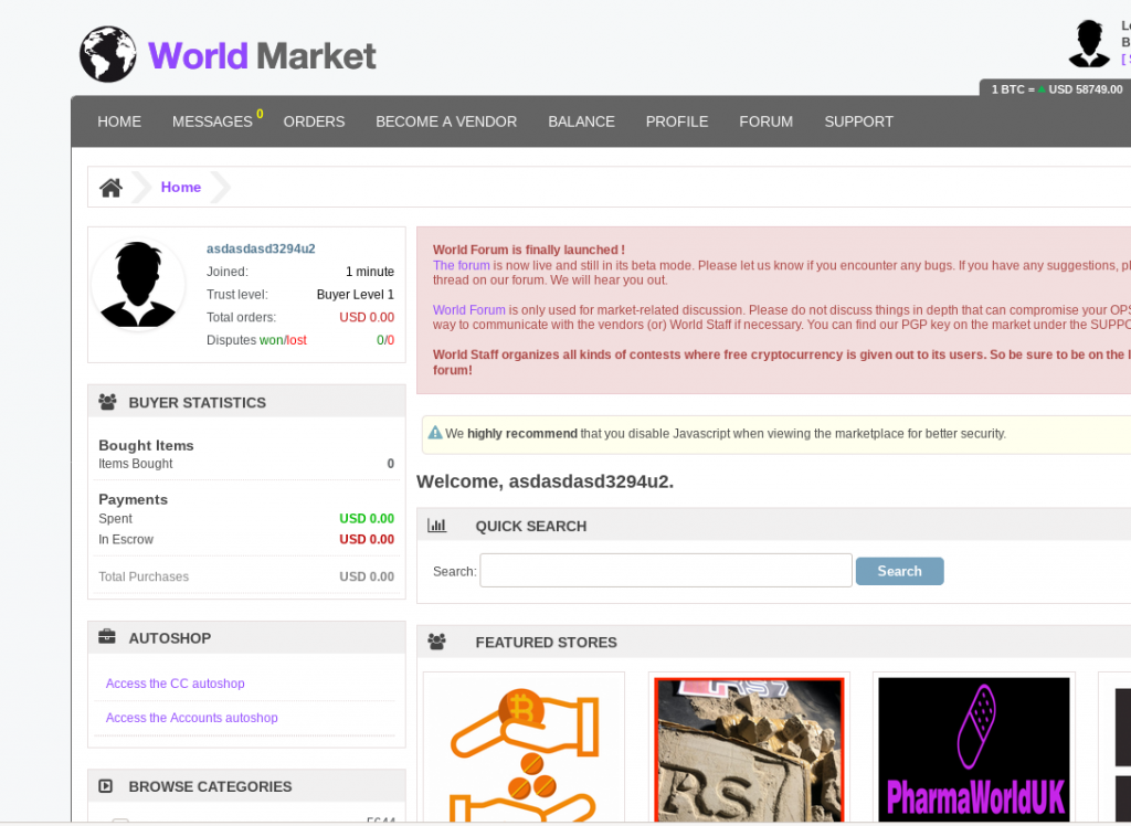 Darknet Market Search Engine