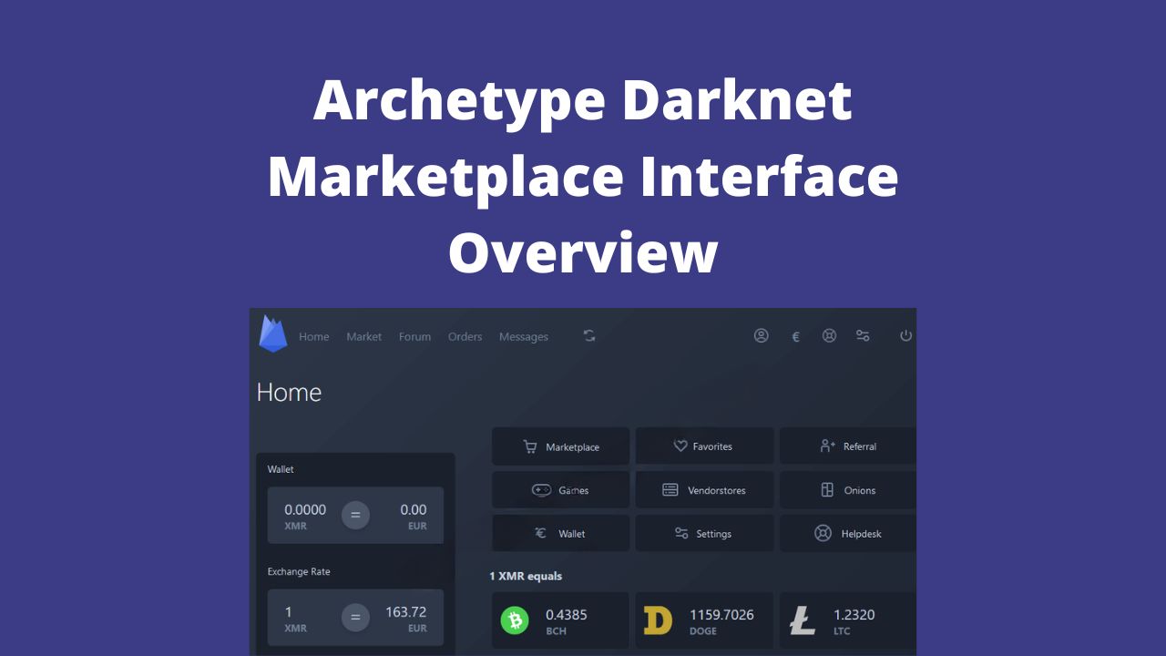 Archetype Darknet Marketplace Interface Overview