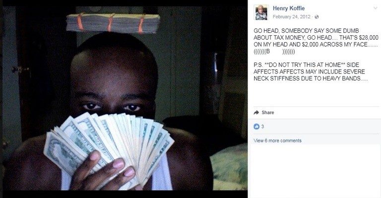Henry Koffie Bragging Of His Success On Facebook