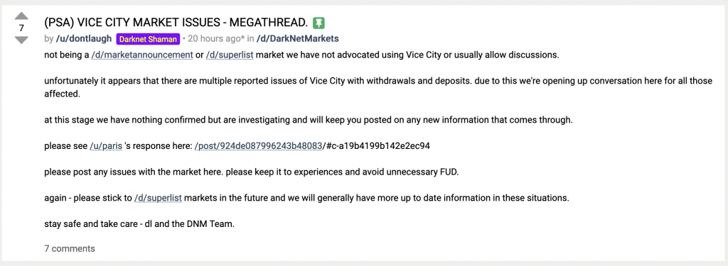Vice City Exit Scam Possibly Livedarknet