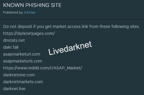 known asap market phishing sites