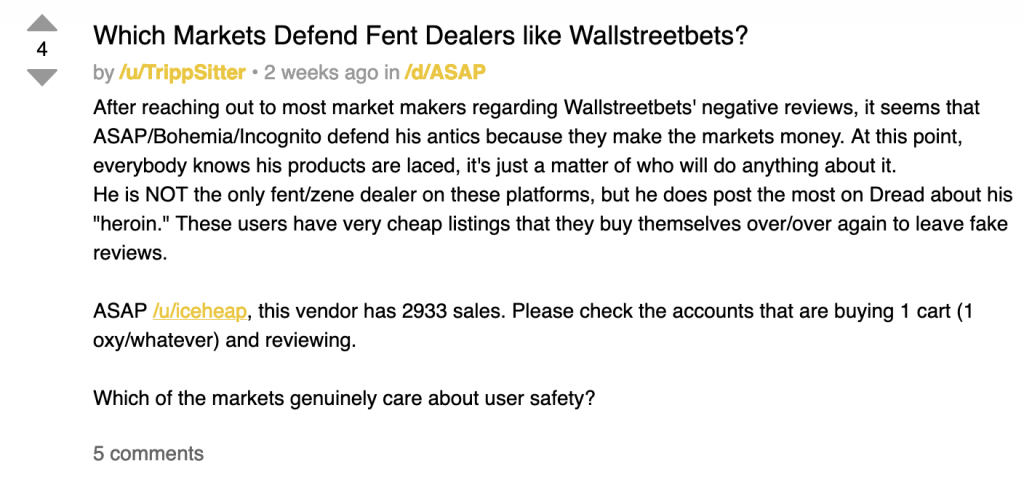 ASAP Market Bans Darknet Fentanyl Vendors