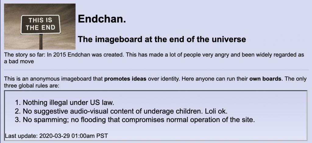 EndChan Anonymous Imageboards